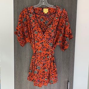 Anthro Maeve floral kimono sleeve blouse